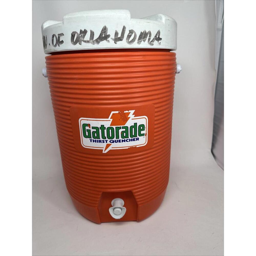 Vintage 90s Gatorade 3 Gallon Sideline Cooler Chest Model 1683 Uni of OKLAHOMA